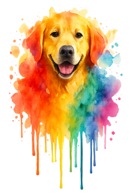 Rainbow Splash Golden Retriever