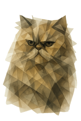 Geometric Glow Persian Cat