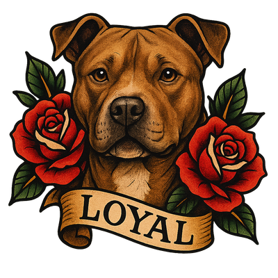 Loyal Heart Tattoo Dog