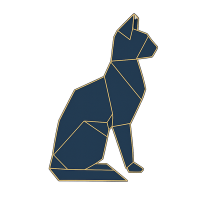 Geometric Golden-Edged Cat