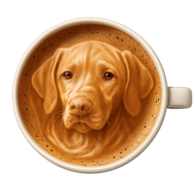 Labrador in a Latte Cup