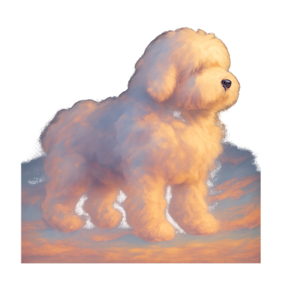 Cloudy Pup at Sunset