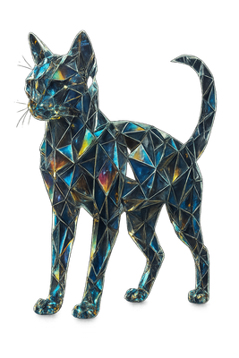 Crystal Prism Cat Sculpture